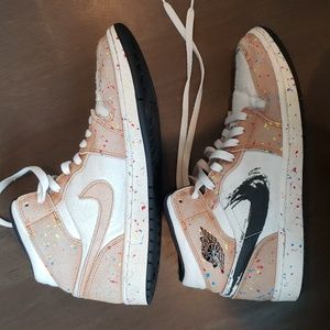 Nike Air Jordan White Tan Suede Limited Edition High Tops 8.5